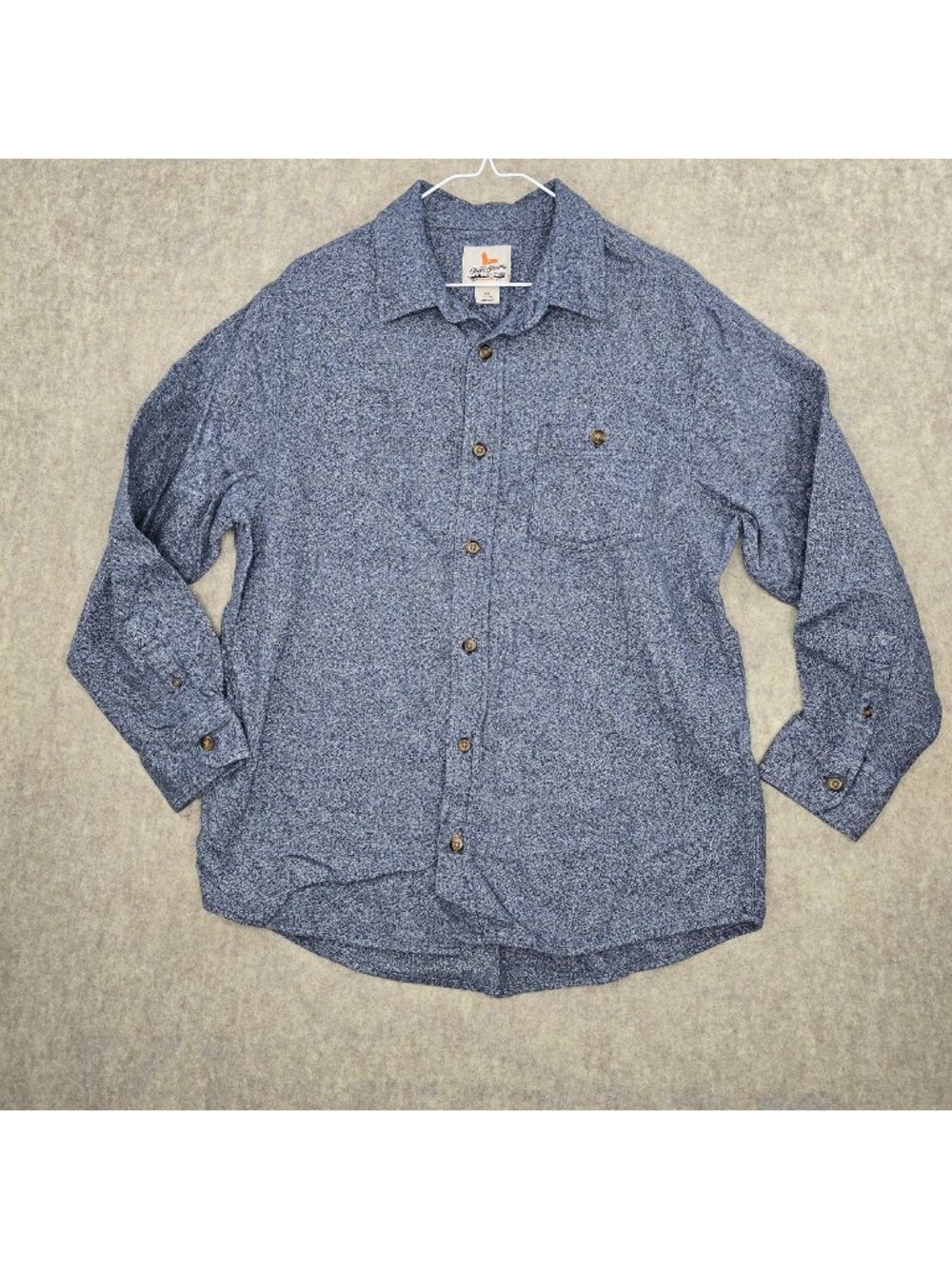 Field & Stream Mens Button Down Shirt Size L 100% Cotton Textured Long Sleeve